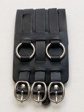 5 For $15 Black Belted Cuff with Silver Buckles